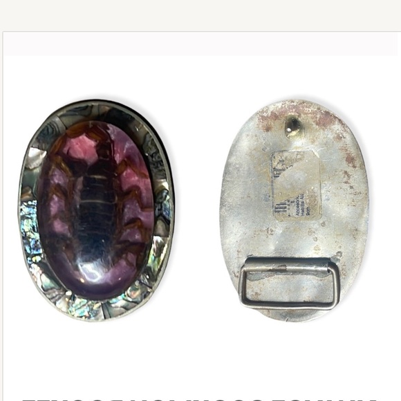 VINTAGE SCORPION AND ABALONE BUCKLE - Picture 4 of 4